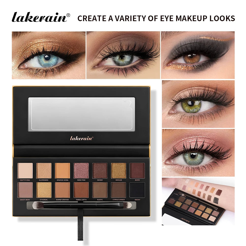 Lakerain Soft Glow Eyeshadow Palette Matte Shimmer Long Lasting