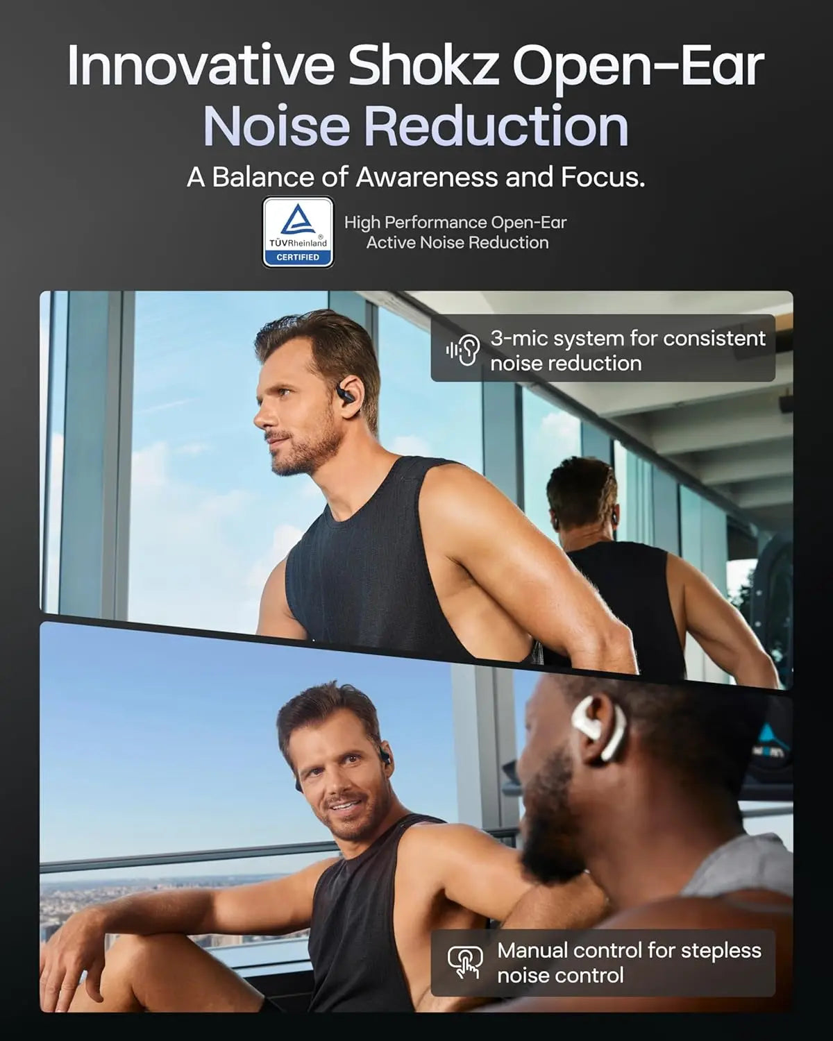 Shokz OpenFit Pro Open Ear Wireless Earbuds With Noise Reduction