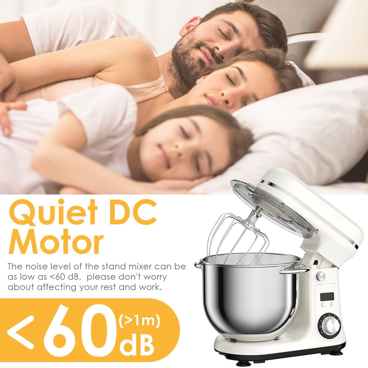 Biolomix 6-Speed Tilt Head Stand Mixer With Quiet Motor