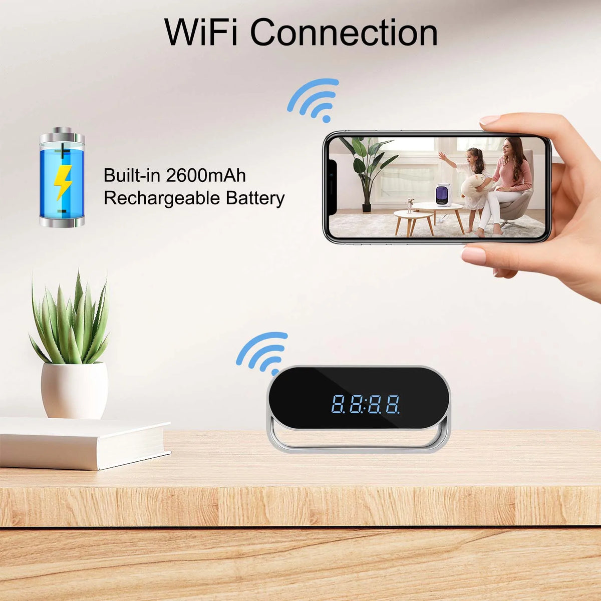 Ouvis 4K Surveillance Camera Clock With Night Vision WiFi