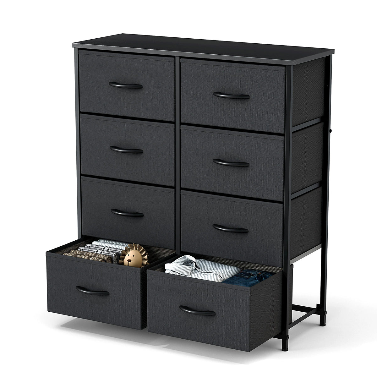 JHK Eight Drawer Fabric Storage Wardrobe With Steel Frame