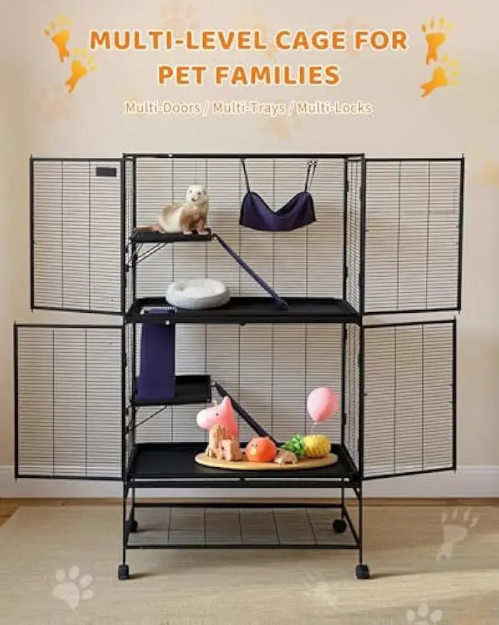 Garvee Multi Tier Rolling Metal Small Animal Pet Cage