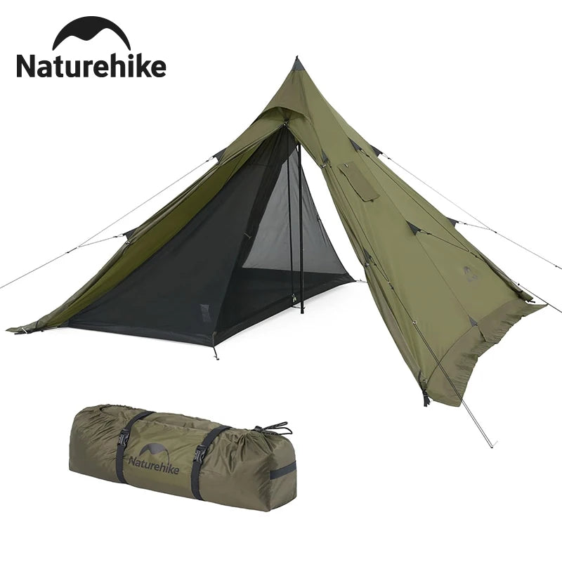 Naturehike Double Layer Chimney Camping Tent With Flame Retardant Tipi