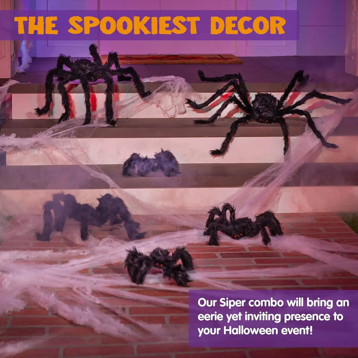 Joyfy Realistic Giant Spider Halloween Yard Decorations