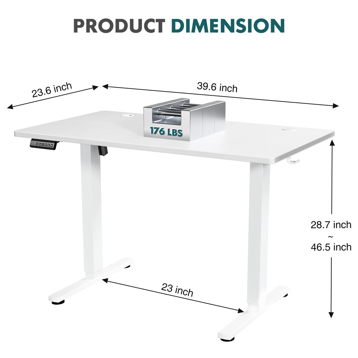 JHK Electric Adjustable Height Standing Computer Desk