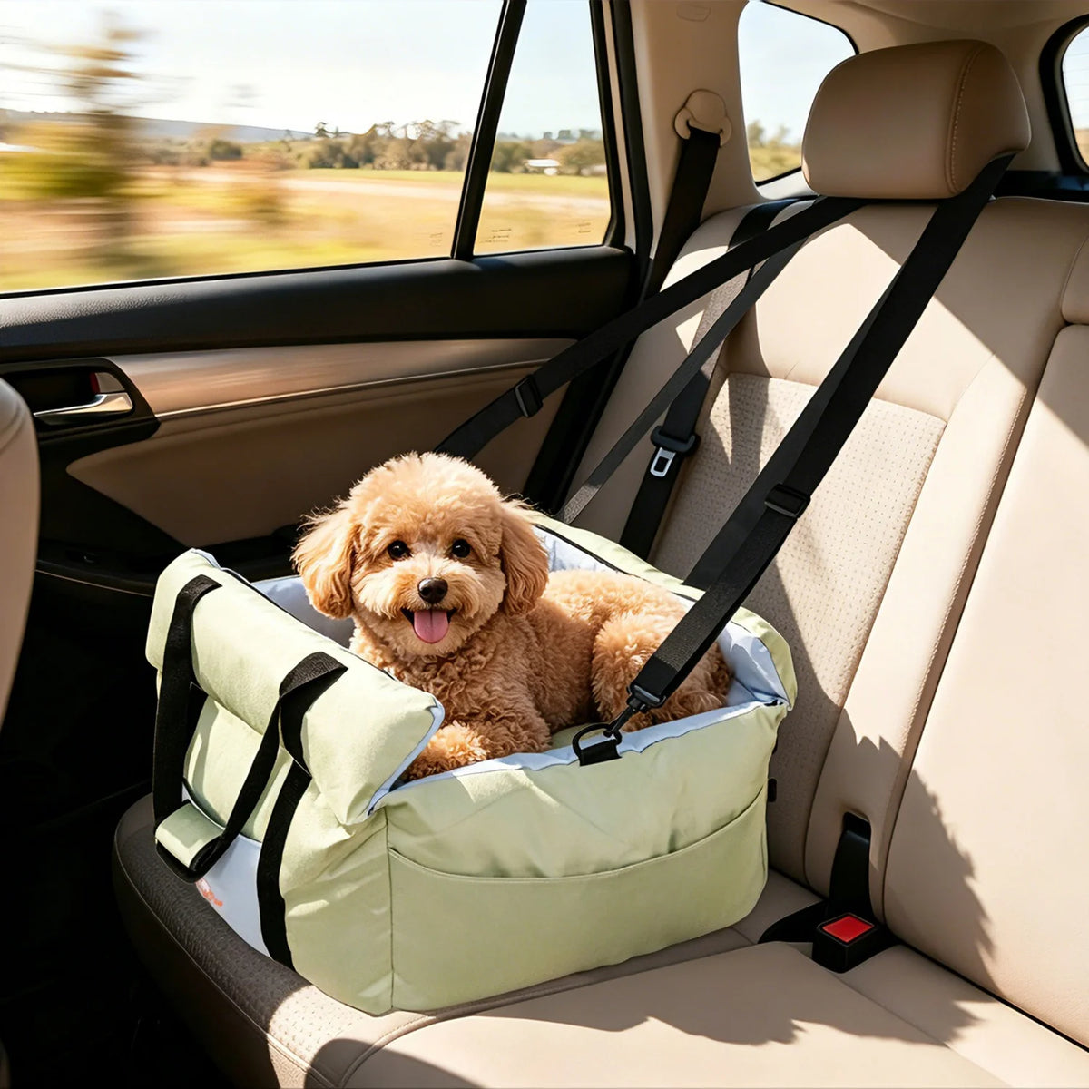 Bingopaw Washable Dog Car Seat With Safety Belt For Puppies