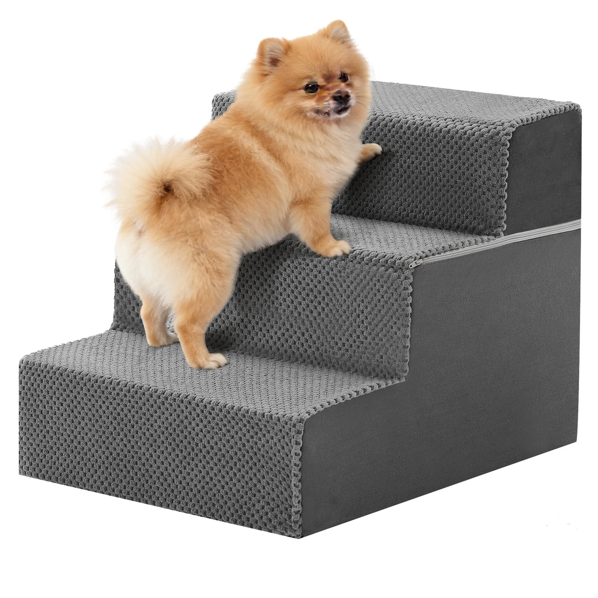 Curved Foam Dog Stair Ramp With Non Slip Pet Steps
