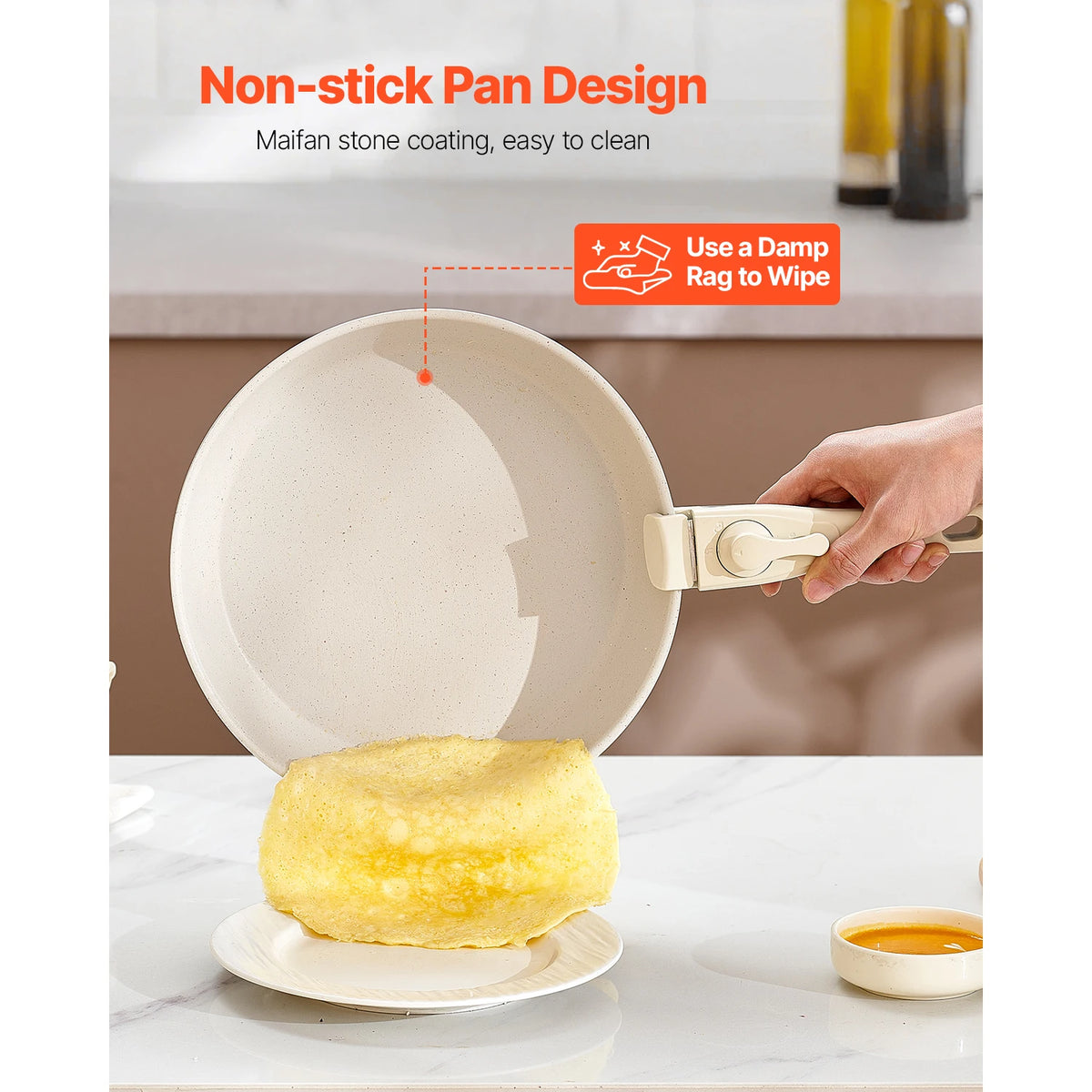 SucceBuy Nonstick Detachable Handle Cookware Set for Kitchen Cooking