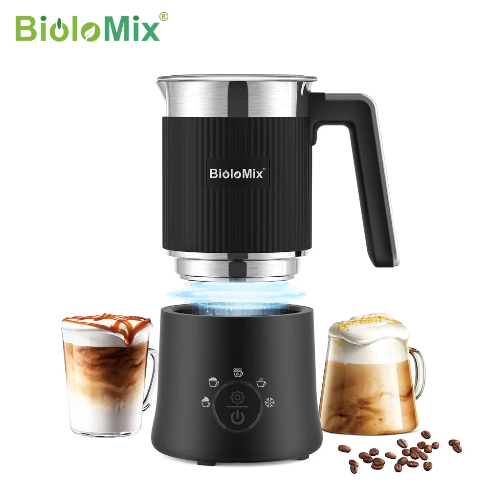 Biolomix 5-In-1 Detachable Milk Frother Steamer For Hot Cold Foam