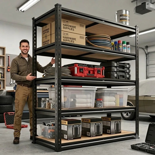 Heavy Duty Metal Five Tier Adjustable Utility Storage Rack
