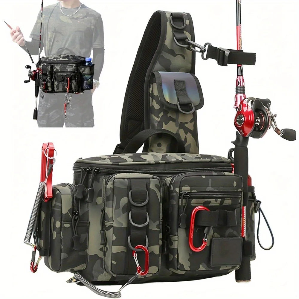 Nylon Fishing Tackle Waist Bag For Camping And Hiking