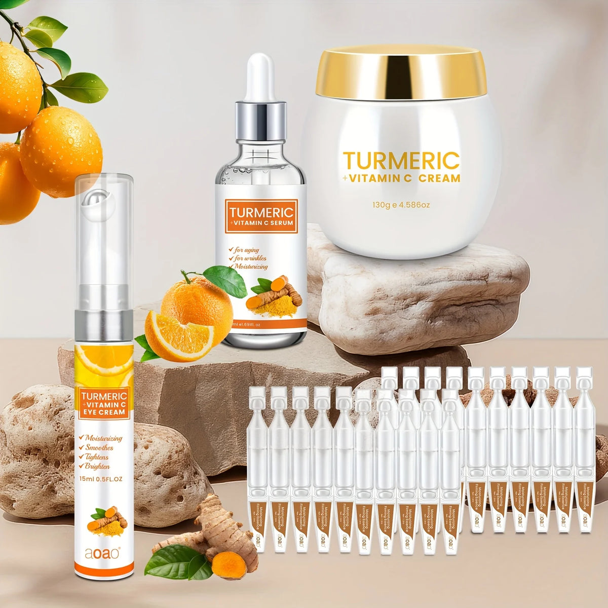 Aoao Turmeric Essence Cream Skincare Gift Set For Glowing Skin
