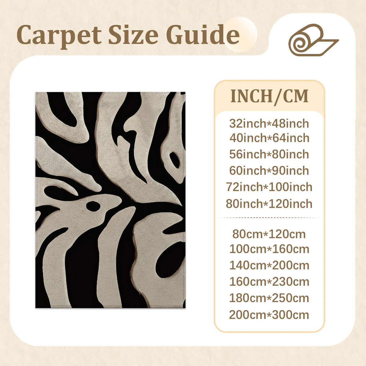 Machine Washable Abstract Leaf Area Rug With Non Slip Backing