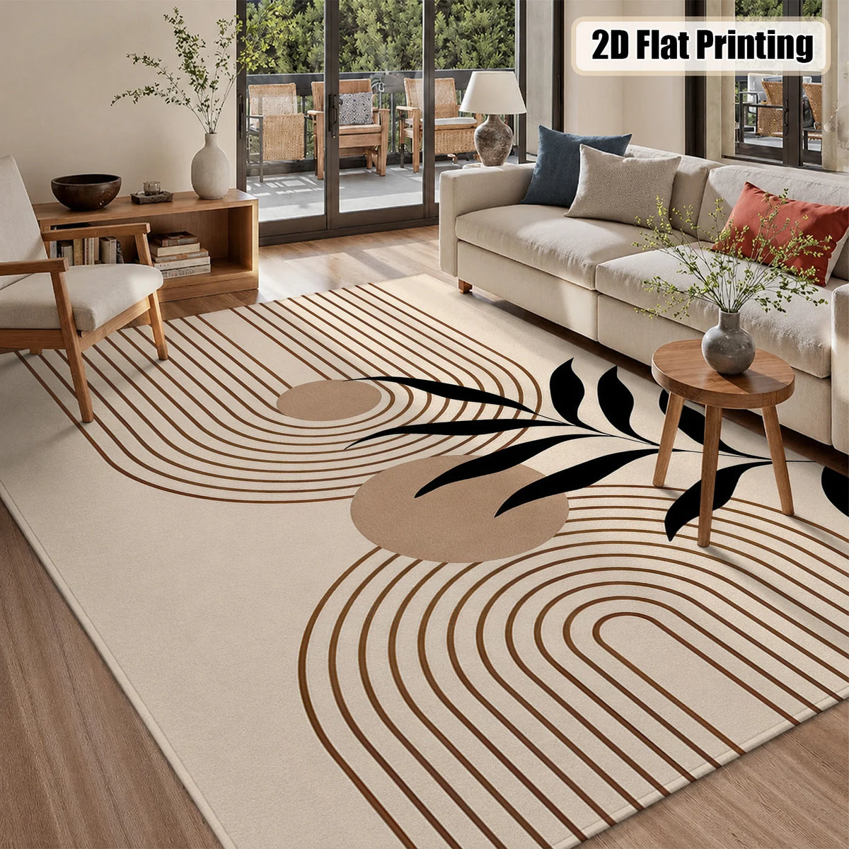 Machine Washable Velvet Area Rug with Non Slip Backing