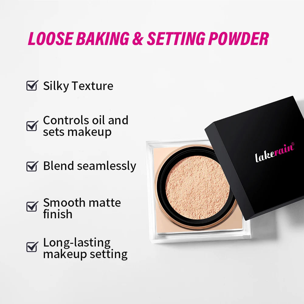 Lakerain Loose Baking Setting Powder Mattifying Waterproof Face Makeup