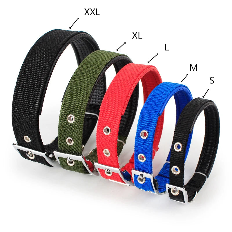 Adjustable Solid Nylon Dog Collar For Secure Daily Pet Walks