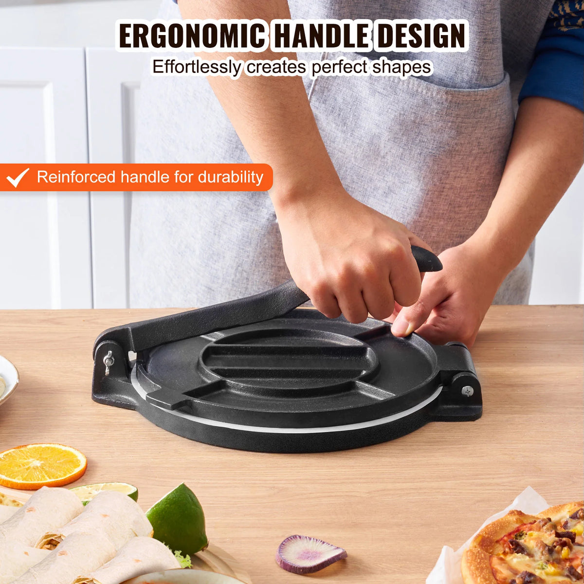 VEVOR Cast Iron Tortilla Press Heavy Duty Dough Maker