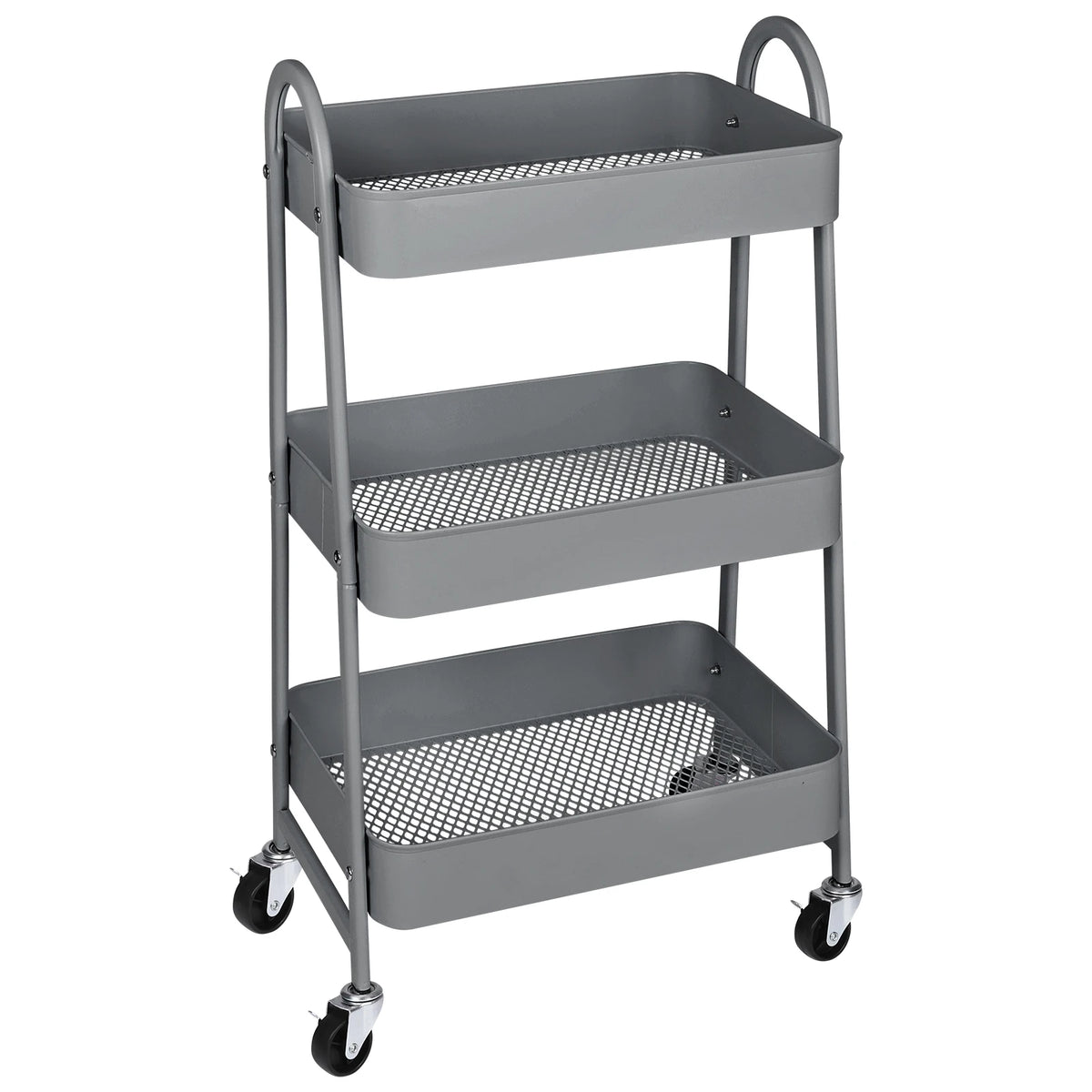 Jhk Metal Rolling Storage Cart With Lockable Swivel Wheels
