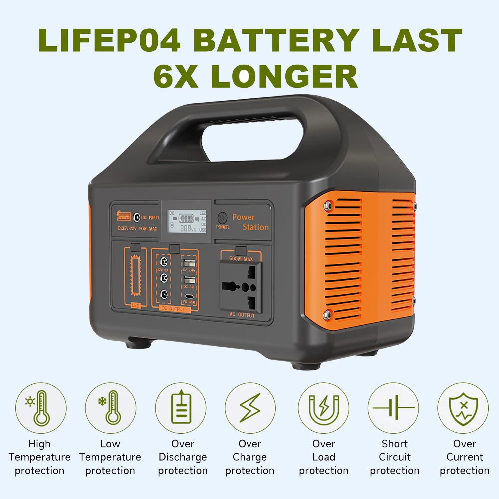 GaiaRay 300W Portable Power Station With AC Outlet LED Light
