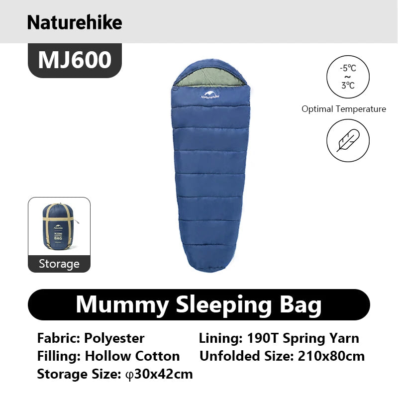 Naturehike Adult Mummy Sleeping Bag For Winter Outdoor Camping