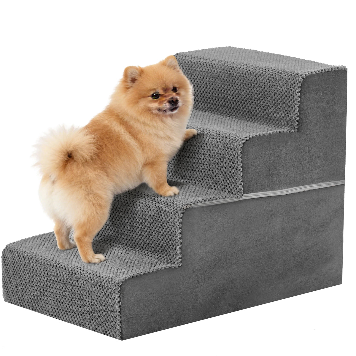 Curved Foam Dog Stair Ramp With Non Slip Pet Steps