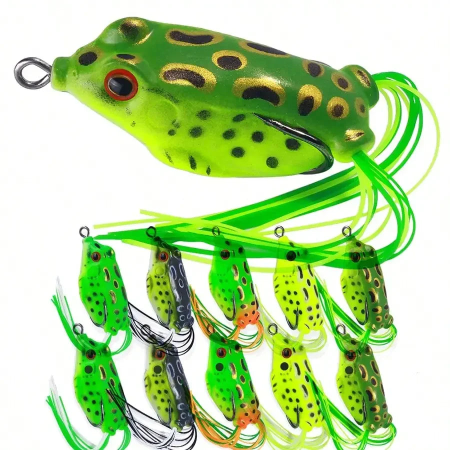 Artificial Top Water Soft Tube Frog Lure With 3D Eyes