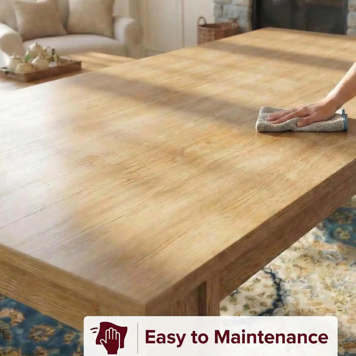 HiMiss Farmhouse Dining Table Heavy Duty Wood Kitchen Table