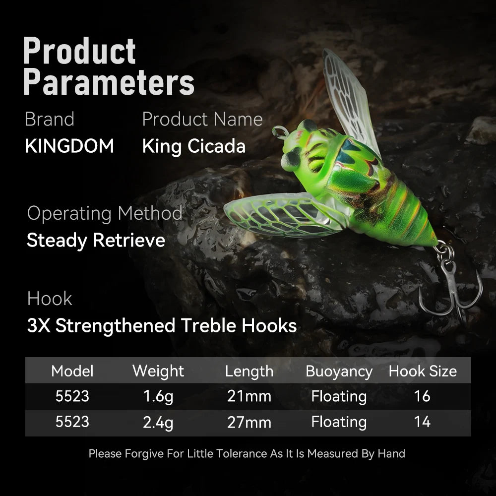 Kingdom 3 Pack Topwater Cicada Artificial Hard Fishing Lure