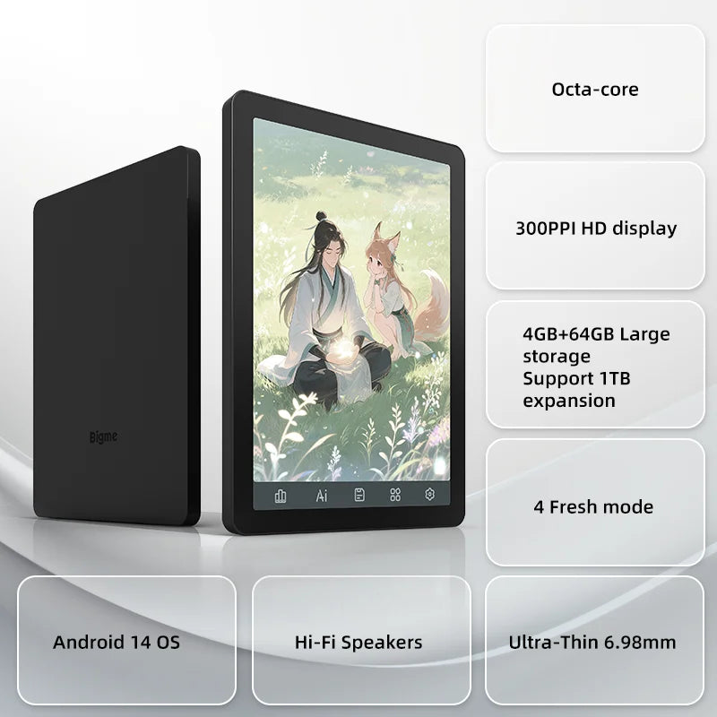 Bigme B6 Portable E-reader 300 PPI Android 14 Google Play