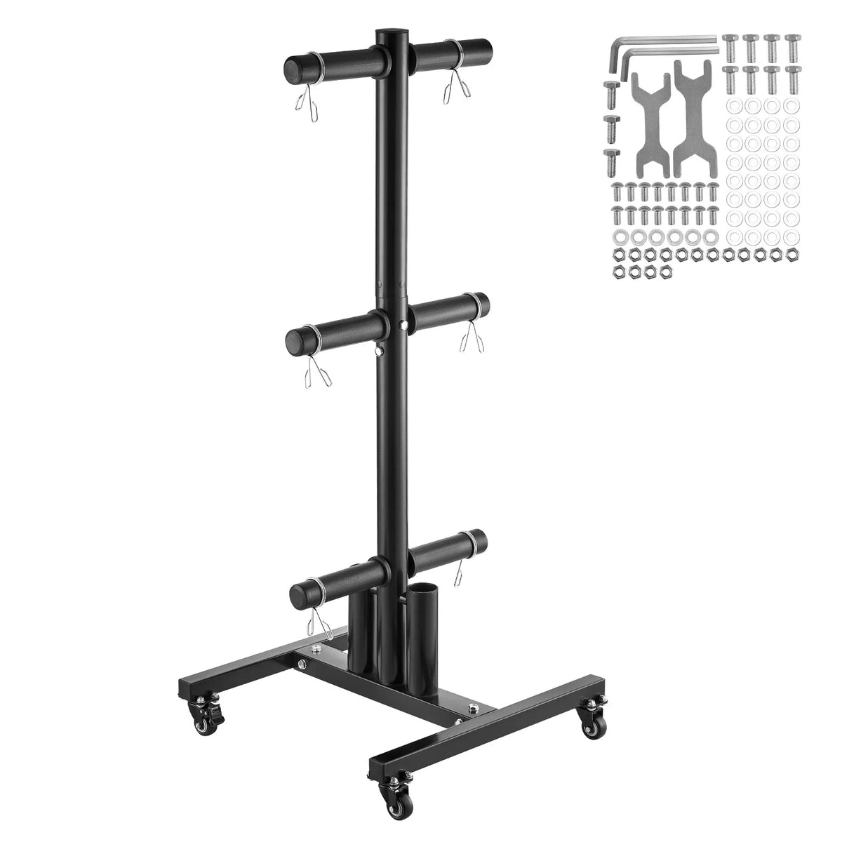 VEVOR Standard Weight Plate Rack With Wheels Gym Storage Stand