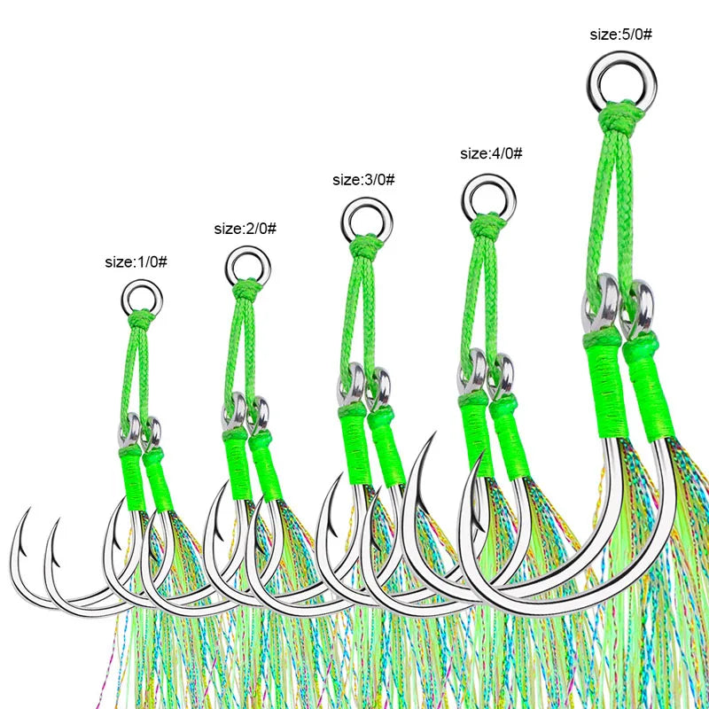 Heavy Duty Double Jig Assist Hooks For Saltwater Jigging