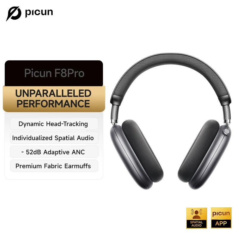 Picun F8 Pro Wireless Bluetooth Headphones With Active Noise Cancellation