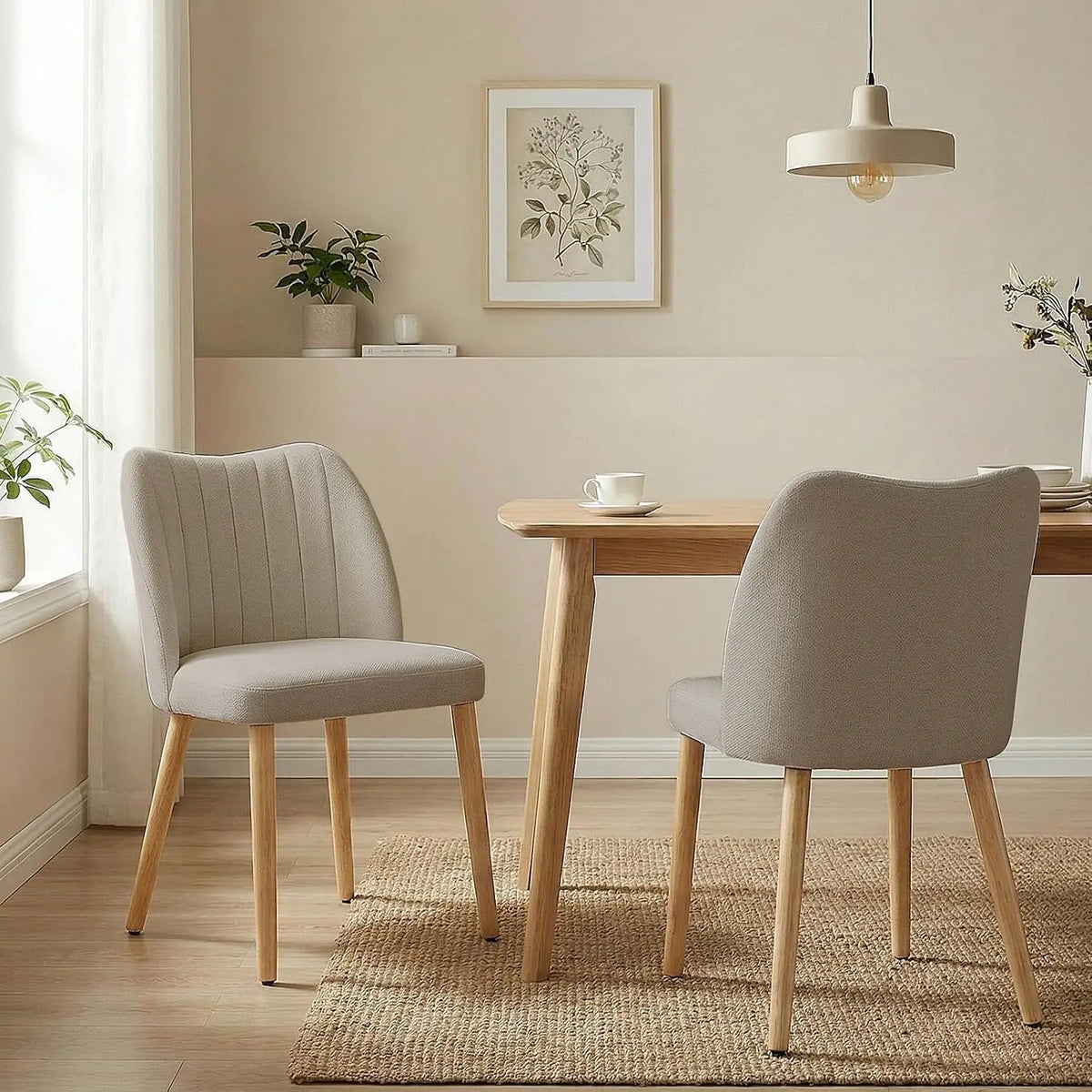 HiMISS Mid Century Modern Upholstered Dining Chairs Set Of 2