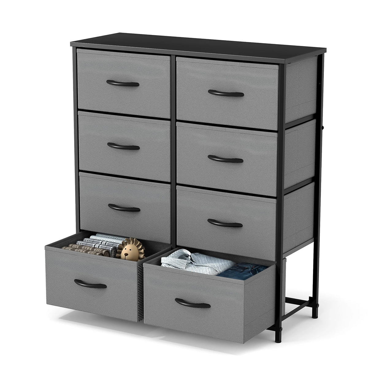 JHK Eight Drawer Fabric Storage Wardrobe With Steel Frame