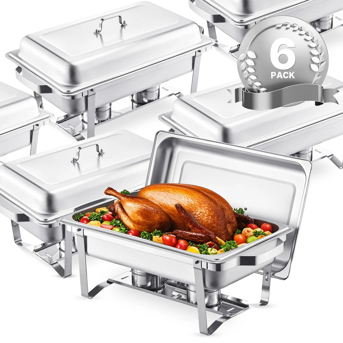 SucceBuy Stainless Steel Chafing Dish Buffet Warmer Set For Parties