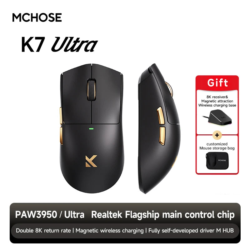 MCHOSE K7 Ultra 8K Polling Rate Wireless Gaming Mouse