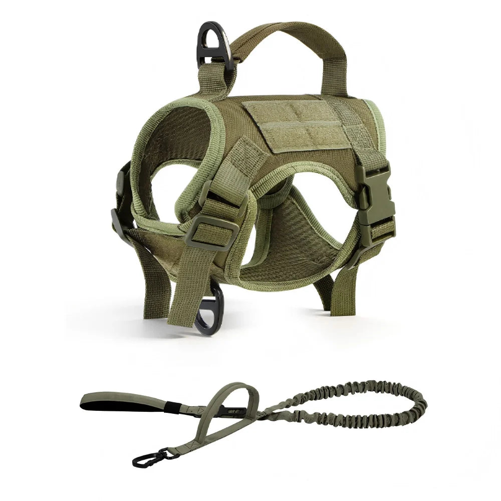 Adjustable Tactical Cat Harness Vest And Leash Set With Handle
