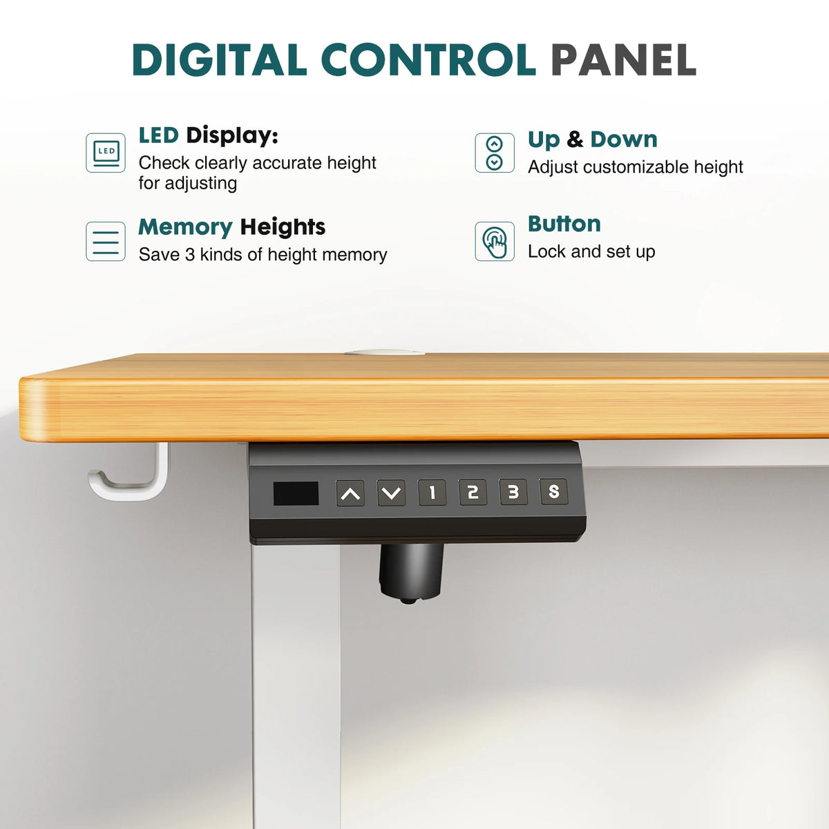 JHK Electric Adjustable Height Standing Computer Desk