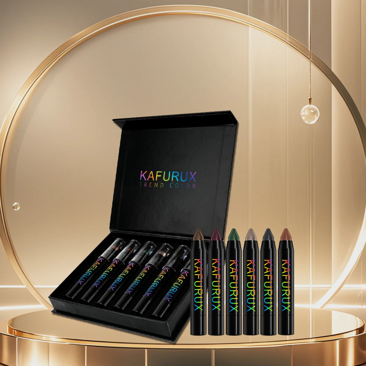 KAFURUX Premium Pearlescent Eyeshadow Set Waterproof Shimmer Highlighter