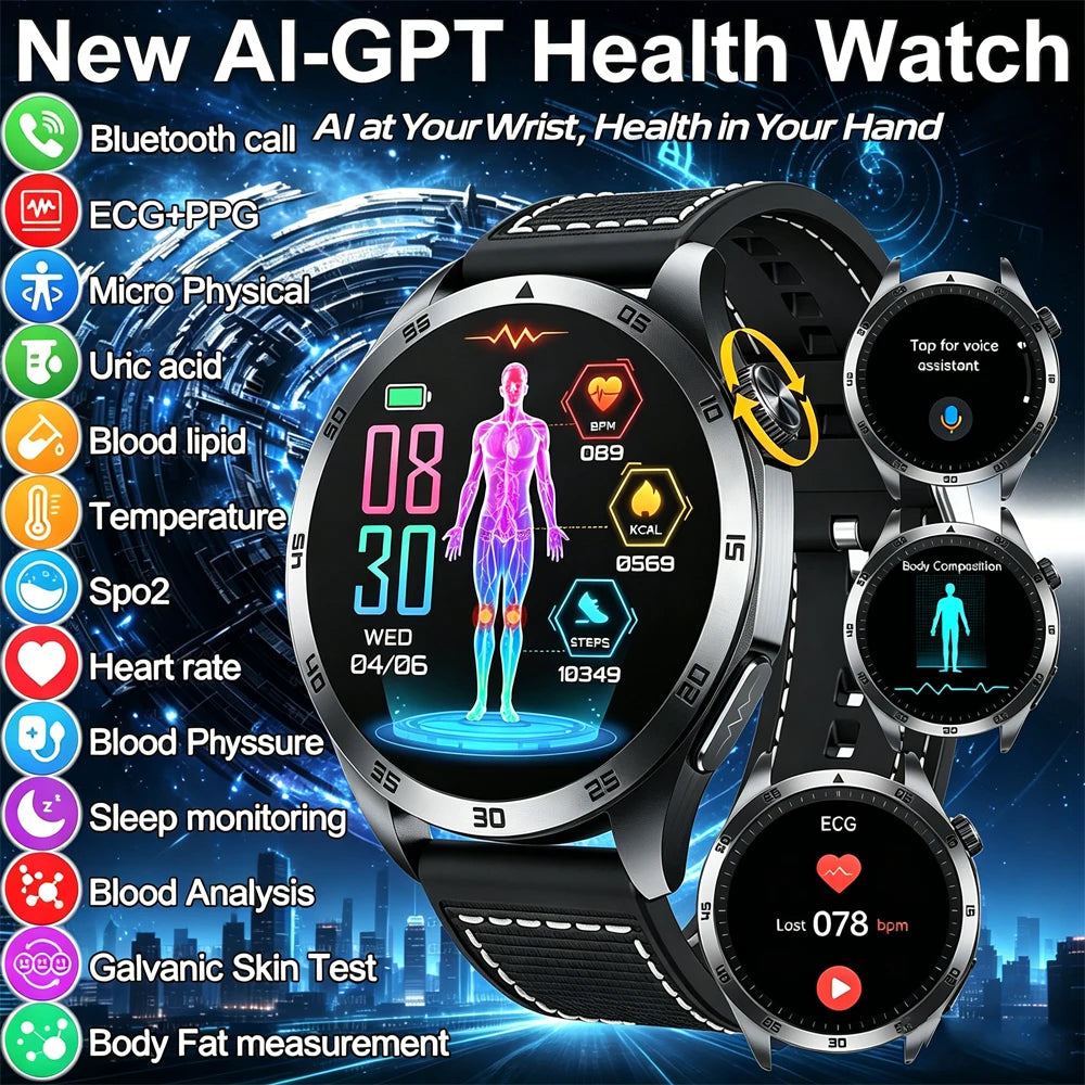 ECG PPG Health Smart Watch Blood Pressure Oxygen Monitor