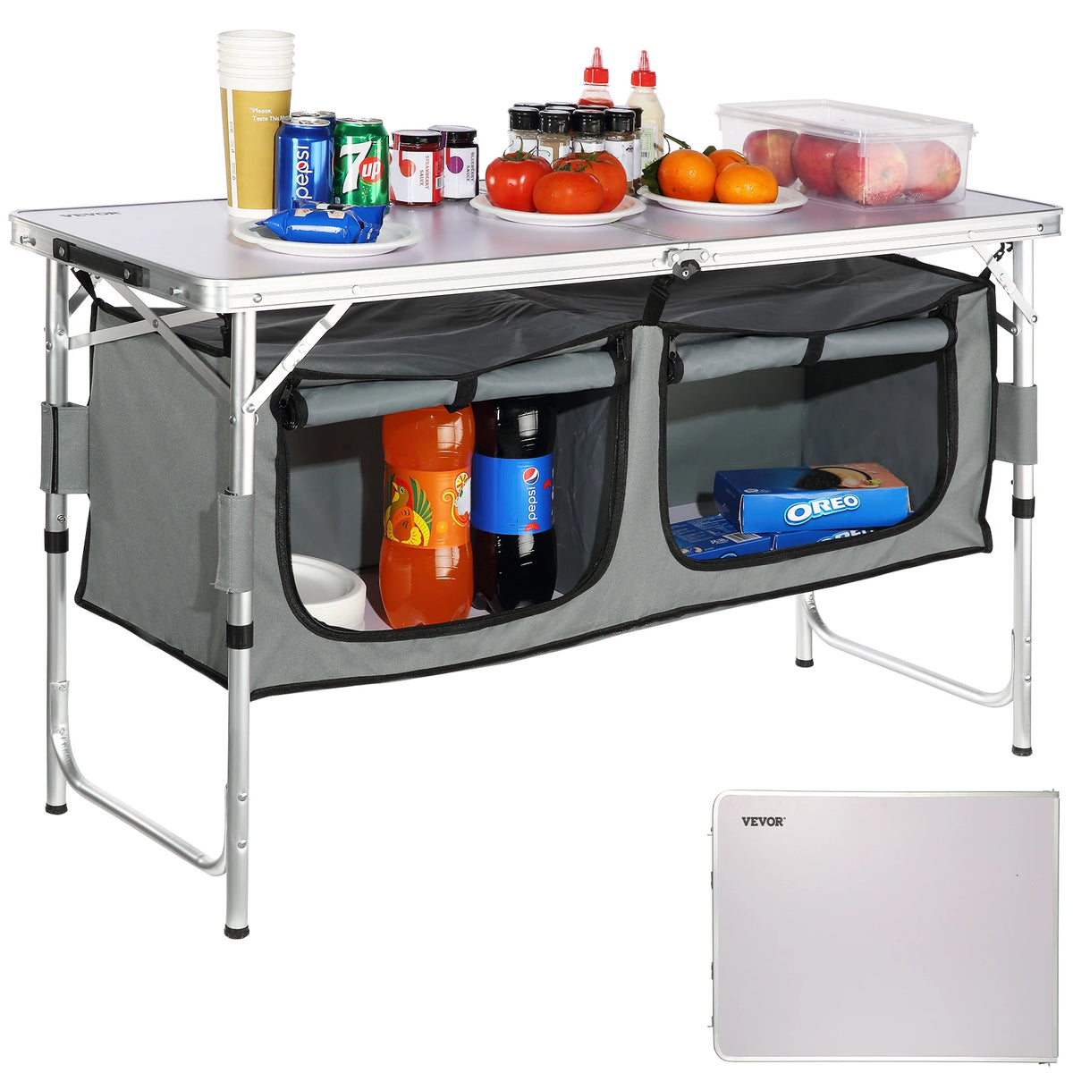 SucceBuy Quick Setup Folding Camping Kitchen Table Outdoor