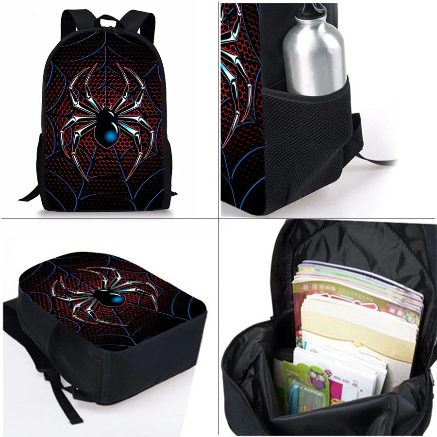 3D Spider Cartoon School Backpack For Kids And Children