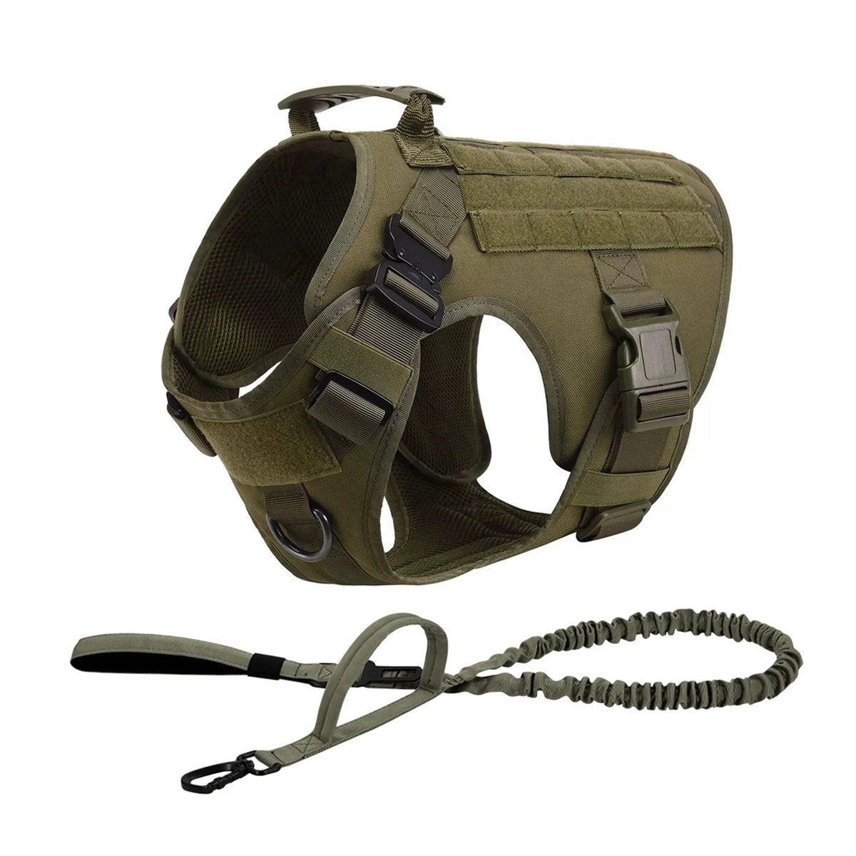 Nylon Tactical Dog Harness With Molle Pouches And Quick Release