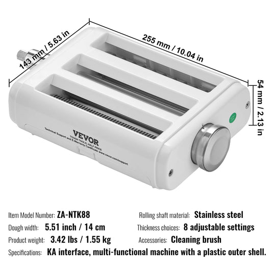 SucceBuy Stainless Steel Pasta Roller Attachment For KitchenAid Mixer