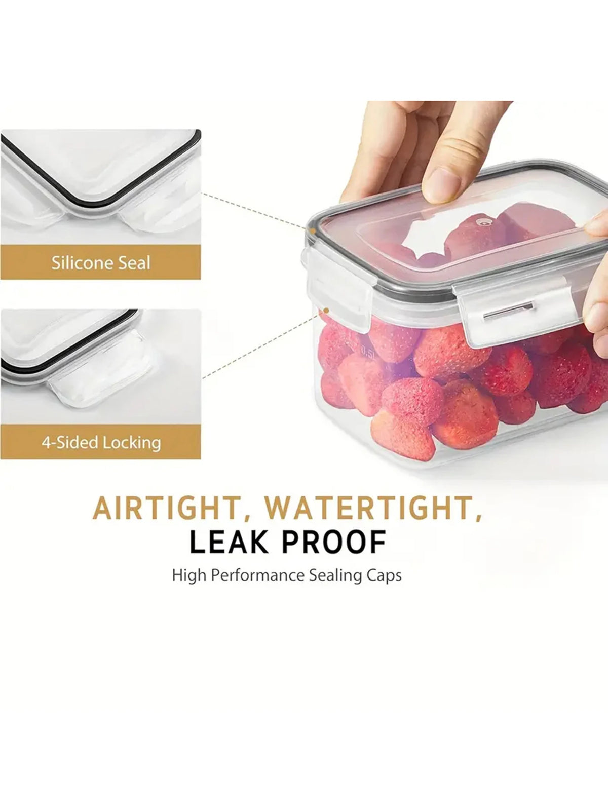 Clear Airtight Food Storage Containers With Labels For Kitchen Pantry