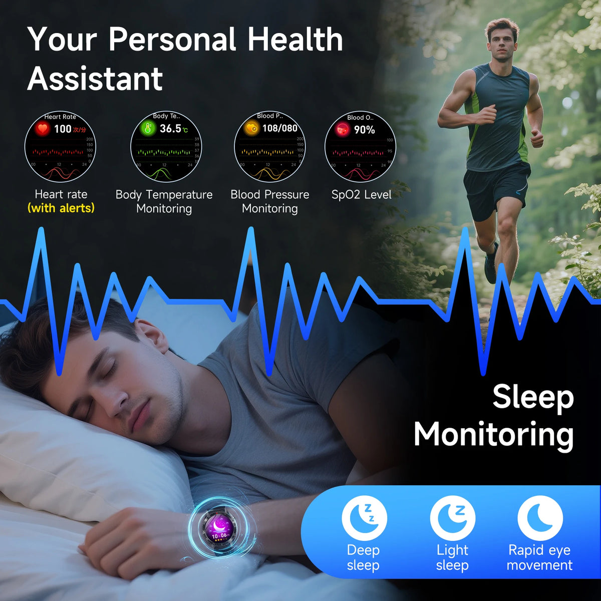 Marsyu ECG PPG Health Smart Watch Blood Pressure Tracker