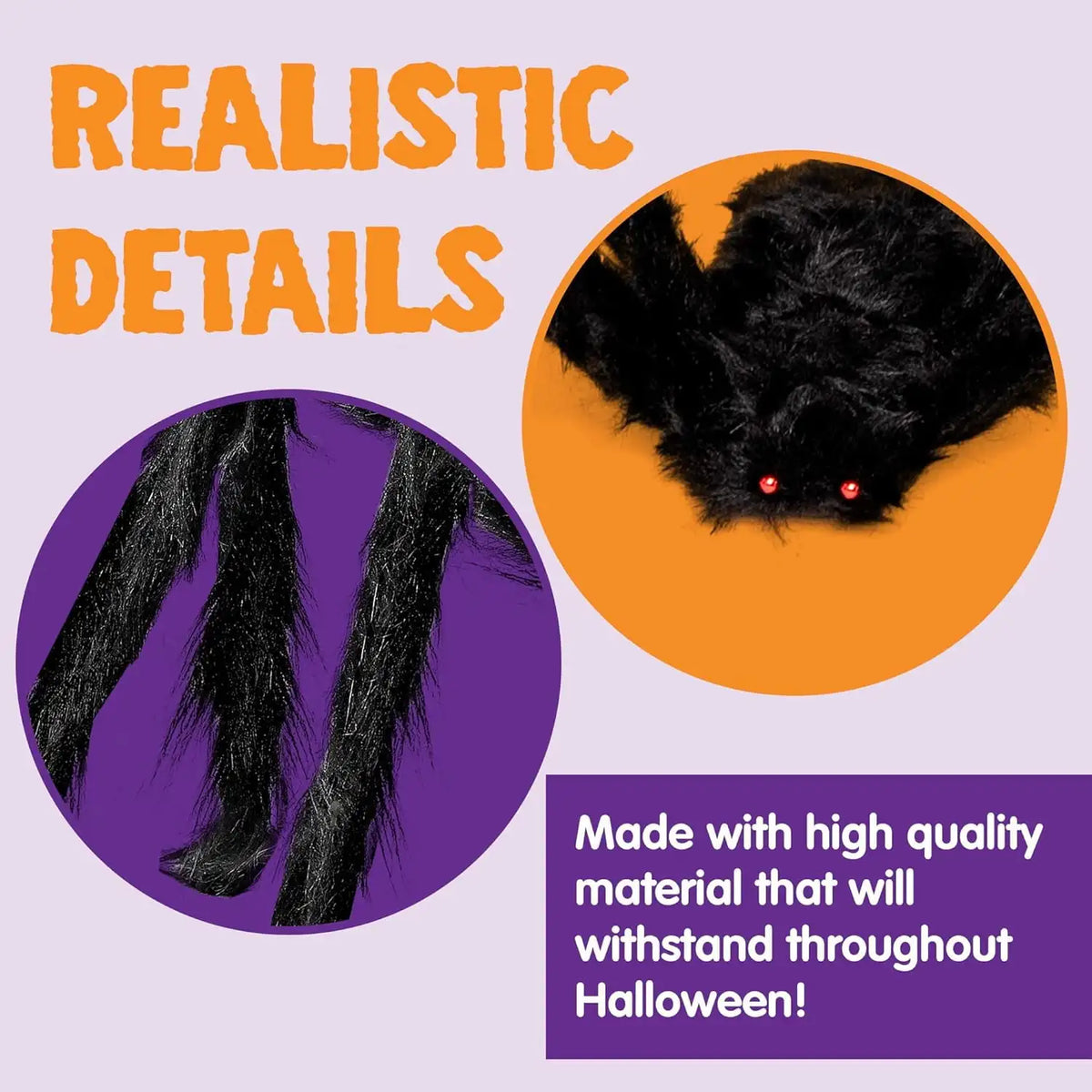 Joyfy Realistic Giant Spider Halloween Yard Decorations