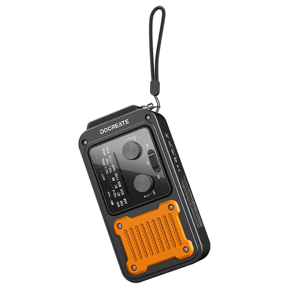 Docreate Emergency Radio With Flashlight And Portable Power Bank