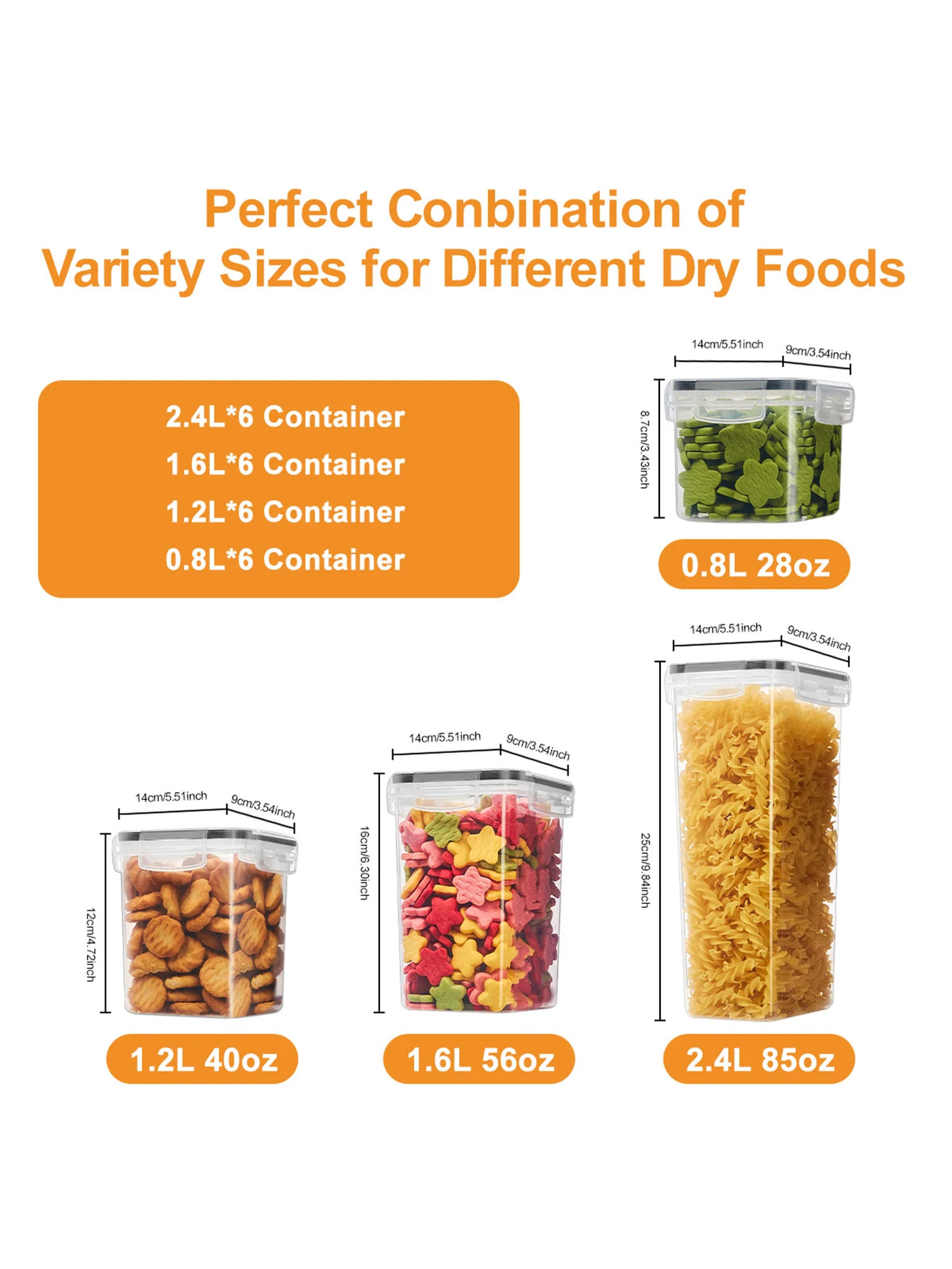 Clear Airtight Food Storage Containers With Labels For Kitchen Pantry