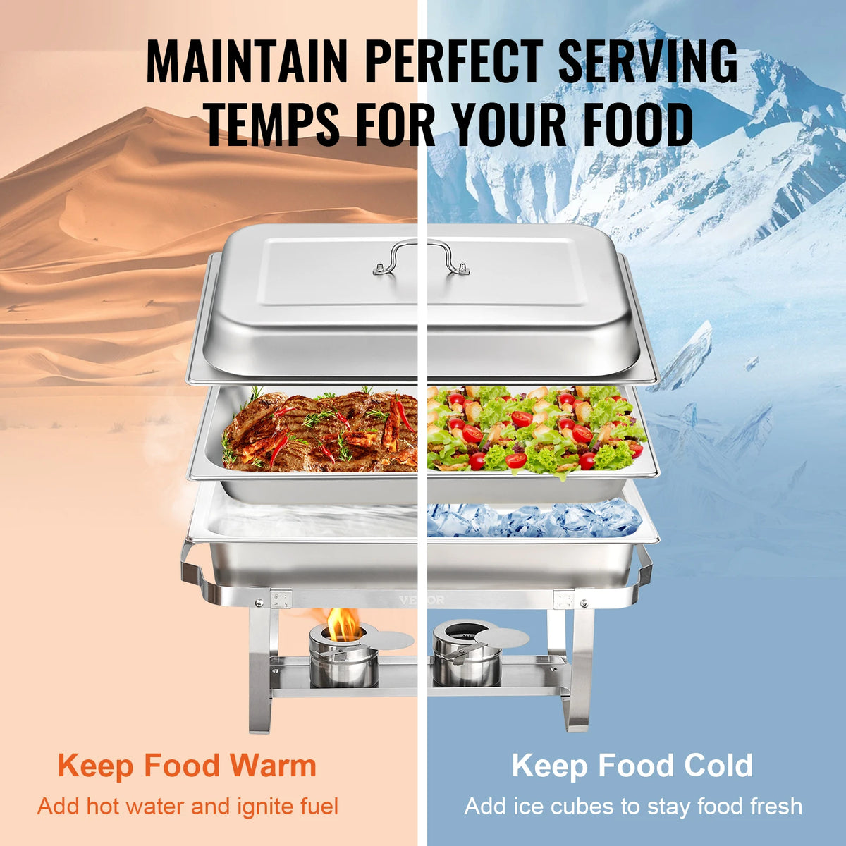 SucceBuy Chafing Dish Catering Food Warmer Essential Buffet Supplies